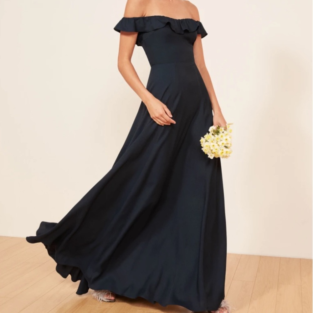 Reformation Verbena dress in navy